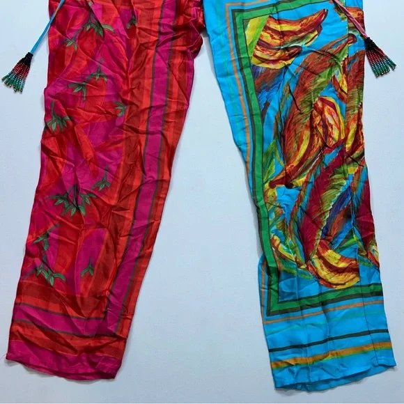 Farm Rio x Anthropologie Pants Womens Size XS Tropical Fruit Print Rayon Viscose - Picture 2 of 16